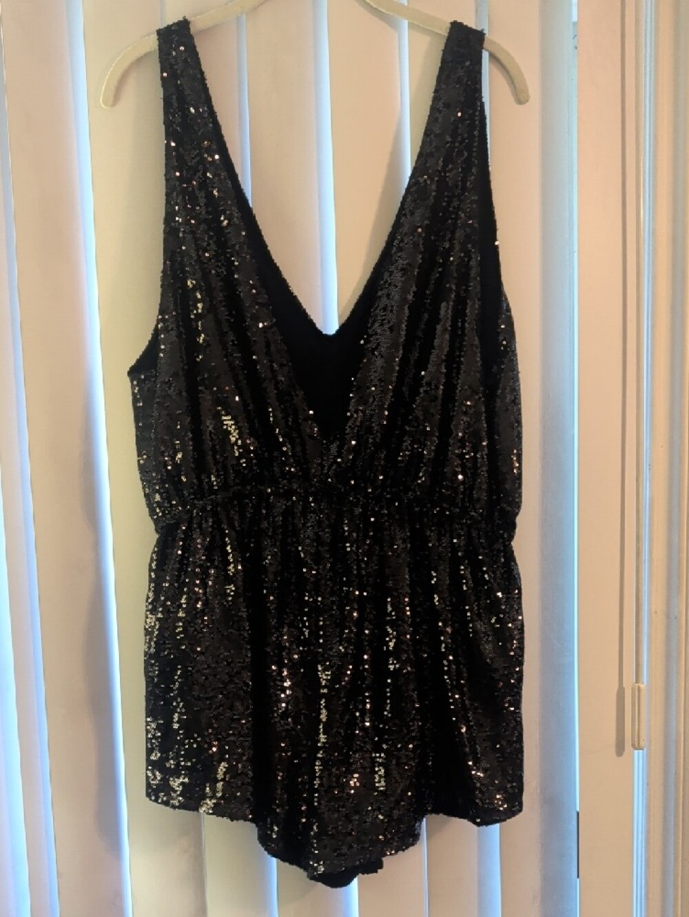 Free People Black Sequin Romper, Large - Picture 2 of 3